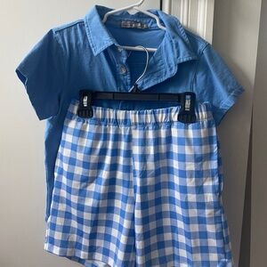 NWOT Millie and Max boys gingham outfit